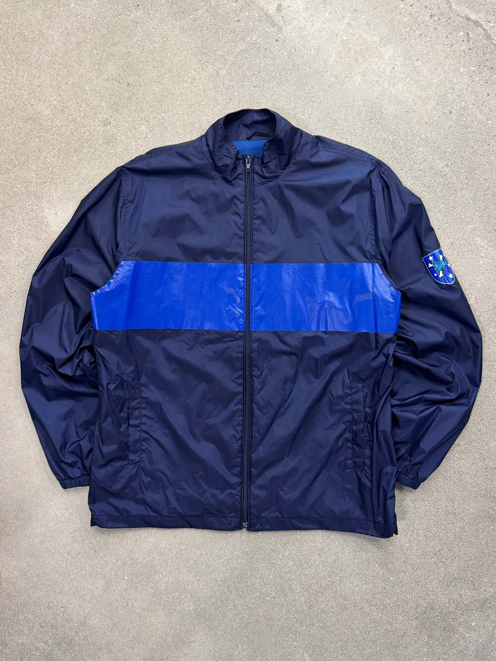 Vintage Stussy Shield Bone Patch Windbreaker Track Jacket - L